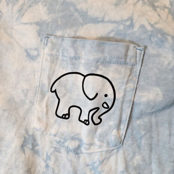 Ivory Ella Christmas Santa Hat Blue Tie Dye Long Sleeve T-Shirt Holiday Small - Picture 4 of 6